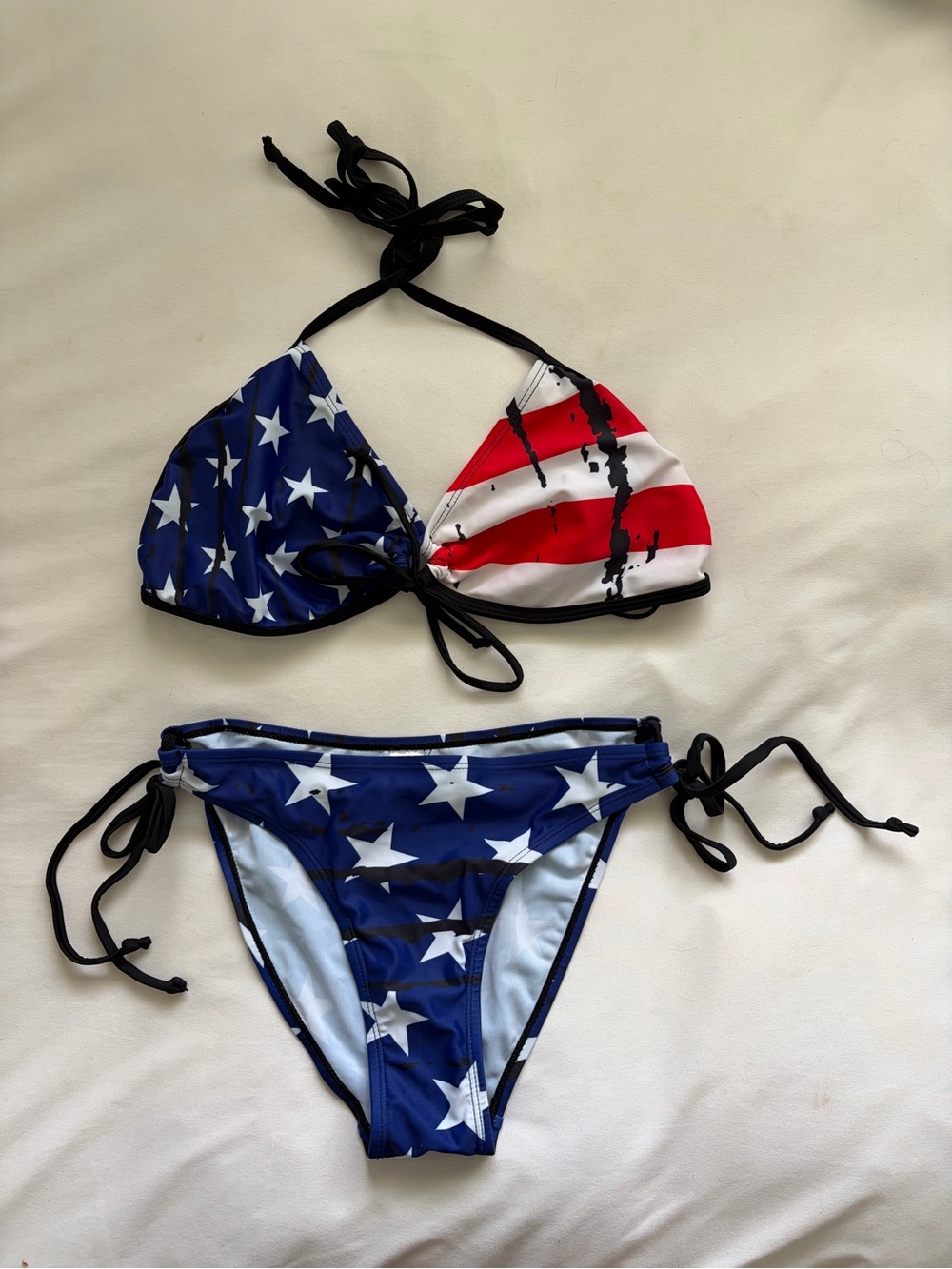 Women’s Stars & Stripes Tie-Side Bikini - Blue/Red/White